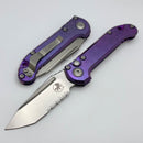 Microtech Knives LUDT Gen III Purple Haze Slab Side Titanium Handles w/ Partial Serrated Stonewash Tanto & Purple Accents 1136-11MS9