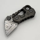Custom Knife Factory Kek Stonewash Slipjoint w/ Titanium Handles & Damasteel Non-Locking (Consignment)