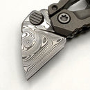 Custom Knife Factory Kek Stonewash Slipjoint w/ Titanium Handles & Damasteel Non-Locking (Consignment)