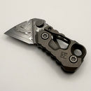 Custom Knife Factory Kek Stonewash Slipjoint w/ Titanium Handles & Damasteel Non-Locking (Consignment)