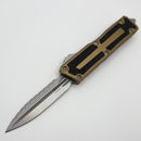 Microtech Scarab 2 Gen 3 D/E Stonewash Full Serrated w/ Tan Handle 1280-12TA