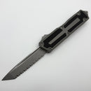 Microtech Scarab 2 Gen 3 Apocalyptic Spine Fluted Full Serrated Tanto w/ Natural Clear Handle 1279-12APNC