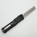 Marfione Custom Knives Combat Troodon Hardedge Diamondwash Blade w/ Black Hefted Aluminum Handle w/ Flamed Accent