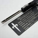 Marfione Custom Knives Combat Troodon Hardedge Diamondwash Blade w/ Black Hefted Aluminum Handle w/ Flamed Accent