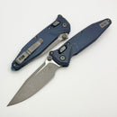 Marfione Select Microtech Socom Ram-Lok Antique Blue Titanium Slab Side Handles w/ Blue Accents & Clip Point Apocalyptic M390MK 160RLS-10APMS1