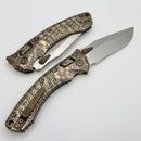Microtech Marfione Select Amphibian RAM LOK Flamed Frag Titanium Handles w/ Bronze Accents & Stonewash M390MK 137RL-10FRMS7