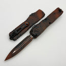 Microtech Ultratech Gen IV Black/Orange Camo Topo Handle w/ Black D/E 11224-1TPBKORCS