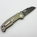 Demko AD20 Compact Enhanced "Finger" Tumbled Green/Purple Titanium Handles & Carved MagnaCut