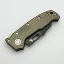 Demko AD20 Compact Enhanced "Finger" Tumbled Green/Purple Titanium Handles & Carved MagnaCut