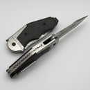 Yan Knives GTC Cabot -  Crystal-Ti/Carbon Fiber Handles & Grabak Damasteel Compound Ground Blade