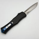 Marfione Custom Knives Hera II Mirror Polished Recurve w/ Black Handle & Blue Titanium Accents
