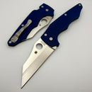 Spyderco Yojumbo Blue G-10 Handle w/ Stonewash SPY27 Plainedge C253GPCBL