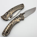 Microtech Marfione Select Amphibian RAM LOK Flamed Titanium Handles w/ Bronze Accents & Stonewash M390MK 137RL-10MS7