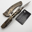 Microtech Marfione Select Amphibian RAM LOK Flamed Titanium Handles w/ Bronze Accents & Stonewash M390MK 137RL-10MS7