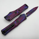 Microtech Knives Combat Troodon Gen III Purple Comic Strip D/E Signature Series 1142-1PUCOMICS