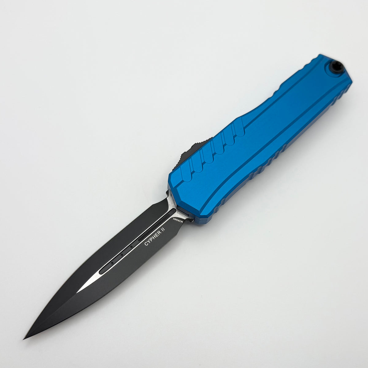 Microtech Cypher II D/E Black Tactical w/ Blue Handle 1242-1BL (Consig