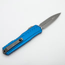 Microtech Cypher II D/E Apocalyptic w/ Blue Handle 1242-10APBL (Consignment)