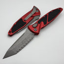 Microtech Socom Elite Auto Apocalyptic T/E Full Serrated w/ Red Handle 161A-12APRD