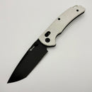 Reate Horizon-X White Glass Fat Carbon Handle W/ Nitro-X7 PVD Tanto Blade