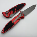 Microtech Socom Elite Auto Apocalyptic T/E Full Serrated w/ Red Handle 161A-12APRD