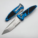 Microtech Socom Elite Auto Blue Handles w/ Stonewash T/E Partial Serrated 161A-11BL