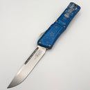 Microtech Knives Combat Troodon Gen III Stonewash Single Edge w/ Blue Handle 1143-10BL (NCBEngraved)