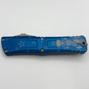 Microtech Knives Combat Troodon Gen III Stonewash Single Edge w/ Blue Handle 1143-10BL (NCBEngraved)