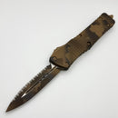 Microtech Combat Troodon Coyote Camo w/ Double Edge Full Serrated Camo Signature Series 142-3CCS