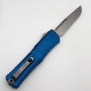 Microtech Knives Combat Troodon Gen III Stonewash Single Edge w/ Blue Handle 1143-10BL (NCBEngraved)