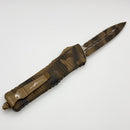 Microtech Combat Troodon Coyote Camo w/ Double Edge Full Serrated Camo Signature Series 142-3CCS