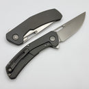 Tactile Knife Co Archer Dark Gray Feathered Titanium Framelock w/ MagnaCut