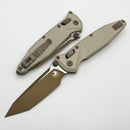 Microtech Socom Ram-Lok w/ Champagne Gold Aluminum Frag Handles & T/E M390MK 161RL-1FRCG-C19Z23