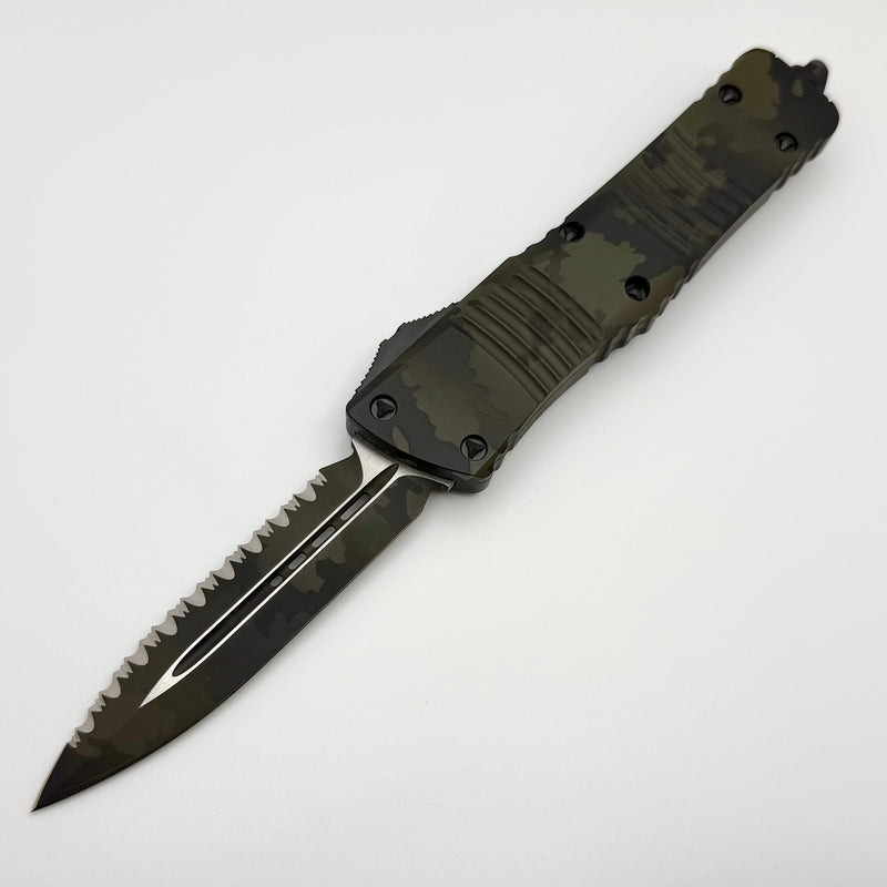 Microtech Combat Troodon Urban Camo w/ D/E Full Serrated Signature Ser