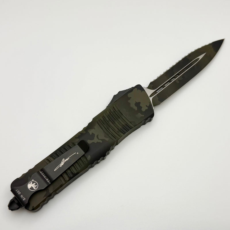 Microtech Combat Troodon Urban Camo w/ D/E Full Serrated Signature Ser