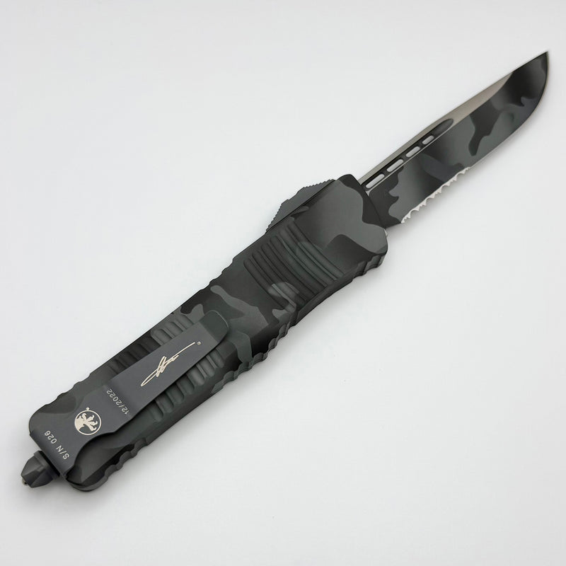 Microtech Combat Troodon Urban Camo Single Edge Partial Serrated Signa