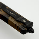 Microtech Combat Troodon Frag Coyote Camo w/ D/E Full Serrated Signature Series S/N 007 142-3FCCS