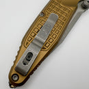 PRE-OWNED Microtech Socom Ram-Lok w/ Tan Aluminum Frag Handles & S/E Apocalyptic M390MK 160RL-10APFRTA