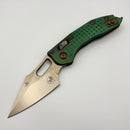 Pre-Owned Microtech Marfione Select Manual Stitch RAM LOK Antique Green Frag Titanium Handles & Bronze M390MK 169RL-13FRMS1