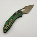 Pre-Owned Microtech Marfione Select Manual Stitch RAM LOK Antique Green Frag Titanium Handles & Bronze M390MK 169RL-13FRMS1