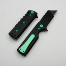 Chaves CHUB Flipper w/ Black Aluminum Handles & Green Hardware w/ Black PVD Utility Blade Accent - Blue Label