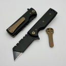 Chaves CHUB Flipper w/ Black Aluminum Handles & Bronze Hardware w/ Black PVD Utility Blade Accent - Blue Label
