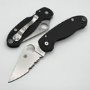 Spyderco Para 3 Black G-10 Handles w/ Combination Edge CPM-S45VN C223GPS