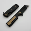 Chaves CHUB Flipper w/ Black Aluminum Handles & Bronze Hardware w/ Black PVD Utility Blade Accent - Blue Label