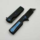 Chaves CHUB Flipper w/ Black Aluminum Handles & Blue Hardware w/ Black PVD Utility Blade Accent - Blue Label