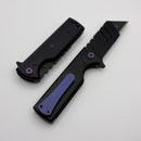 Chaves CHUB Flipper w/ Black Aluminum Handles & Purple Hardware w/ Black PVD Utility Blade Accent - Blue Label