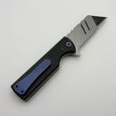 Chaves CHUB Flipper w/ Black Aluminum Handles & Purple Hardware w/ Stonewash Utility Blade Accent - Blue Label