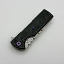 Chaves CHUB Flipper w/ Black Aluminum Handles & Purple Hardware w/ Stonewash Utility Blade Accent - Blue Label