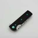 Chaves CHUB Flipper w/ Black Aluminum Handles & Green Hardware w/ Stonewash Utility Blade Accent - Blue Label