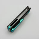 Chaves CHUB Flipper w/ Black Aluminum Handles & Green Hardware w/ Stonewash Utility Blade Accent - Blue Label