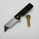Chaves CHUB Flipper w/ Black Aluminum Handles & Bronze Hardware w/ Stonewash Utility Blade Accent - Blue Label